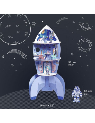 Colorie assemble et joue DIY Fusée -... Colorie assemble et joue DIY Fusée -...