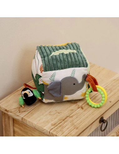 Cube d'activités en tissu Jungle -... Cube d'activités en tissu Jungle -...