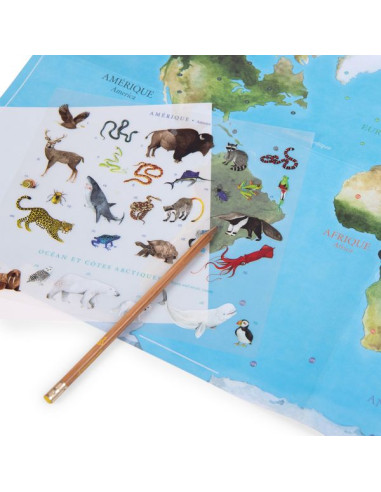 Mappemonde avec décalcomanies Tout... Mappemonde avec décalcomanies Tout...