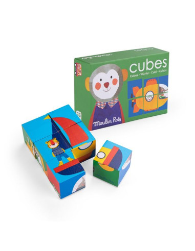 Puzzle 6 cubes Les Popipop - Moulin Roty Puzzle 6 cubes Les Popipop - Moulin Roty