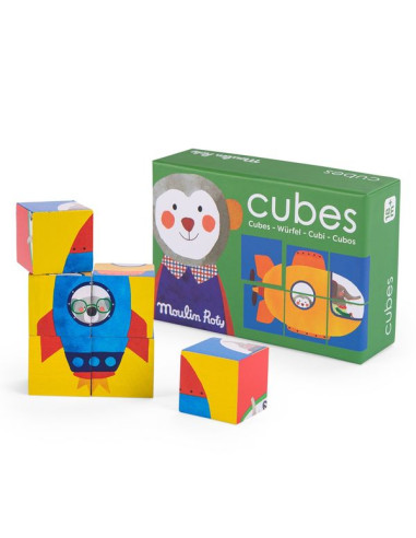 Puzzle 6 cubes Les Popipop - Moulin Roty