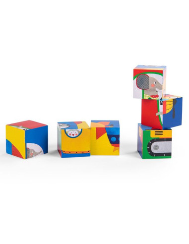 Puzzle 6 cubes Les Popipop - Moulin Roty Puzzle 6 cubes Les Popipop - Moulin Roty
