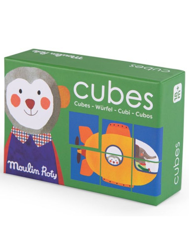 Puzzle 6 cubes Les Popipop - Moulin Roty Puzzle 6 cubes Les Popipop - Moulin Roty