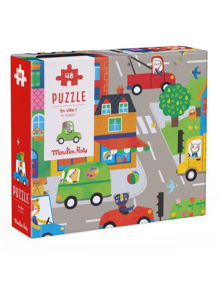 Puzzle en bois 48 pièces Mini Ferme avec cadre pour les enfants