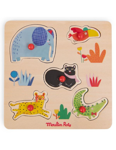 Puzzle encastrable 5 animaux Les... Puzzle encastrable 5 animaux Les...