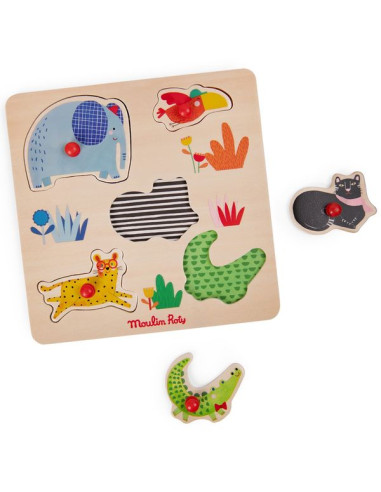 Puzzle encastrable 5 animaux Les... Puzzle encastrable 5 animaux Les...