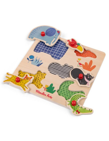 Puzzle encastrable 5 animaux Les... Puzzle encastrable 5 animaux Les...