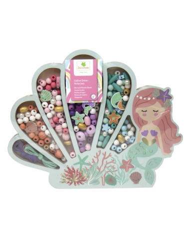 Coffret sirène 400 perles en bois -...