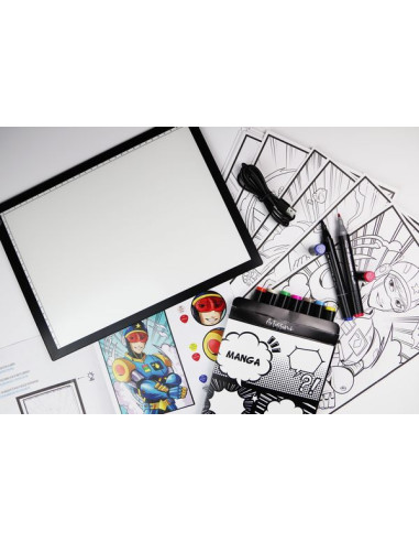 Tablette lumineuse et atelier marqueurs Manga - Sycomore