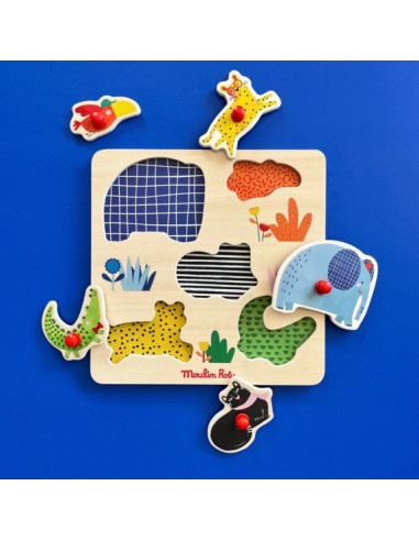 Puzzle encastrable 5 animaux Les... Puzzle encastrable 5 animaux Les...