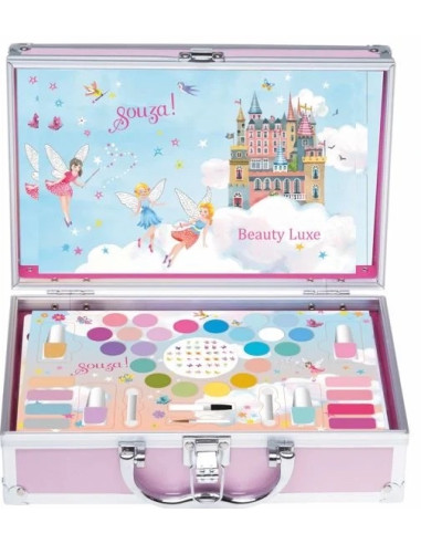 Trousse rose clair ecole crayon maquillage fee lune personnalisee