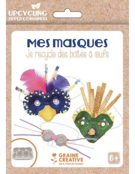 Kit créatif 4 Masques Animaux de la Jungle. Made in France
