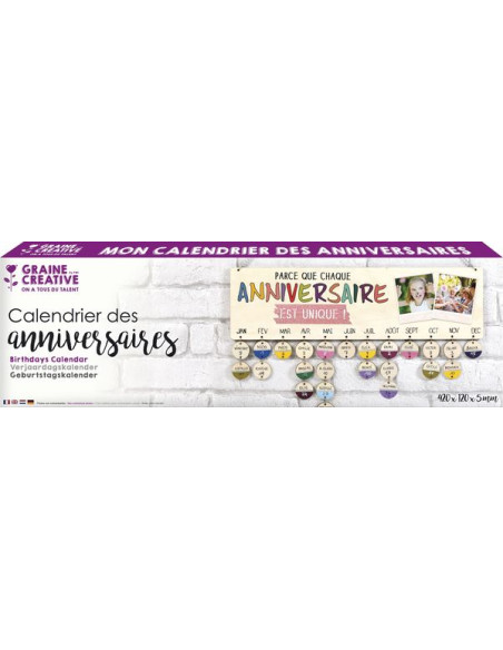 Calendrier des anniversaires magnétique - En vente