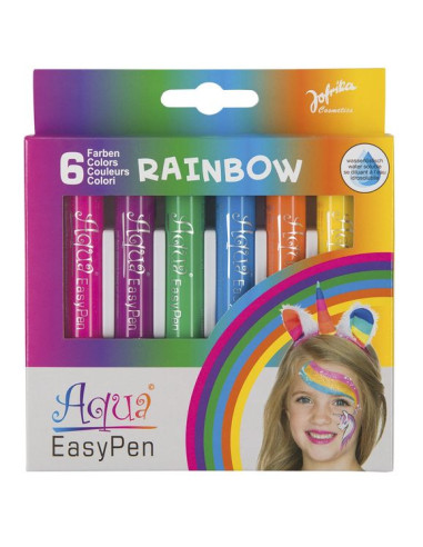 Coffret de 6 crayons de maquillage aqua arc en ciel - Graine créative