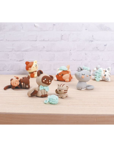 Mallette Kawaii kitty family pâte... Mallette Kawaii kitty family pâte...