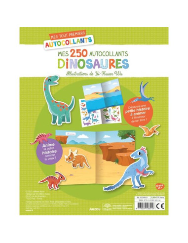 Mes 250 Autocollants Dinosaures - Auzou Mes 250 Autocollants Dinosaures - Auzou