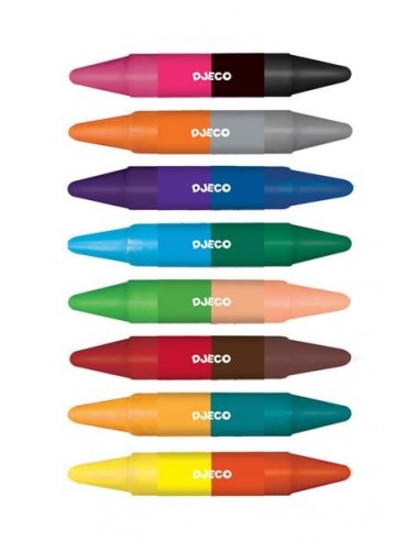6 crayons de couleurs fluo eeBoo Hibou