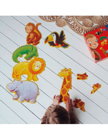 Puzzle géant Ouistiti & ses amis - Djeco Puzzle géant Ouistiti & ses amis - Djeco