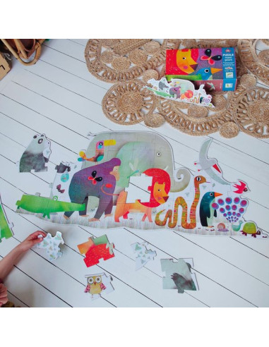 Puzzle géant la parade des animaux -... Puzzle géant la parade des animaux -...