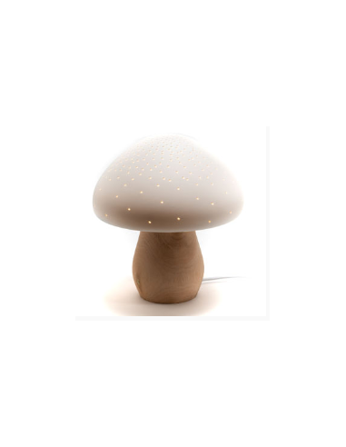 Lampe champignon en porcelaine -...