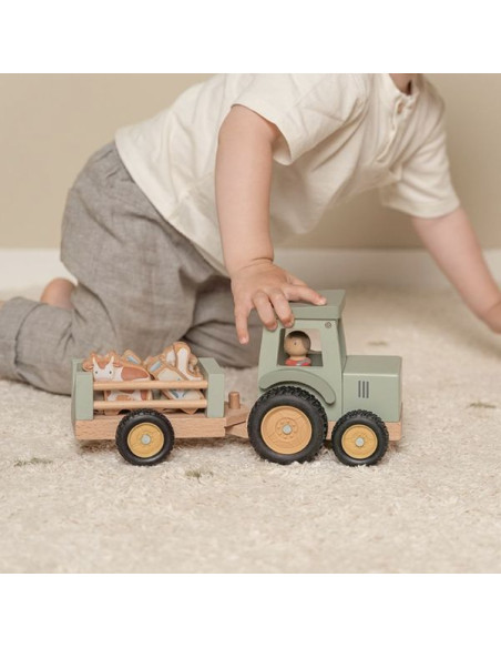 Rangement de voitures jouets tracteur étagère de camion de garrage en bois  -  France