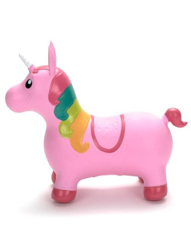Funbee-animal sauteur licorne rose avec fourrure, jeux exterieurs et  sports