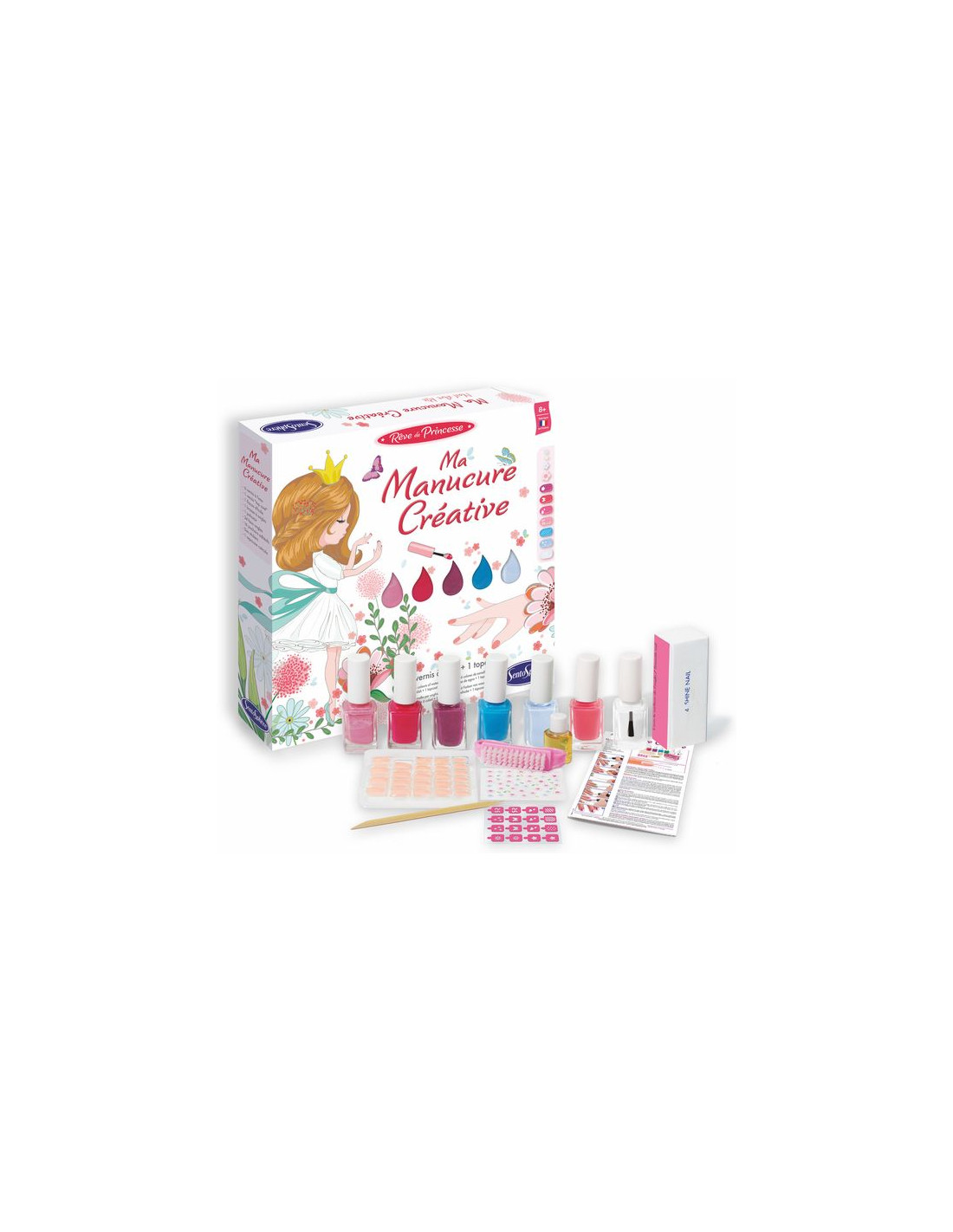 SENTOSPHERE - Coffret Manucure Creative pour Enfant - Mains de Princesse -  Mixte - A partir de 8 ans bleu - Sentosphère