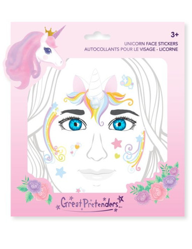 Autocollants pour le visage licorne -...