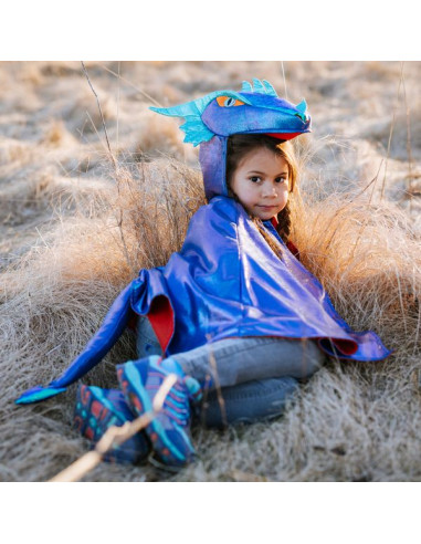 Cape de dragon bleu irisé 4-6 ans -... Cape de dragon bleu irisé 4-6 ans -...