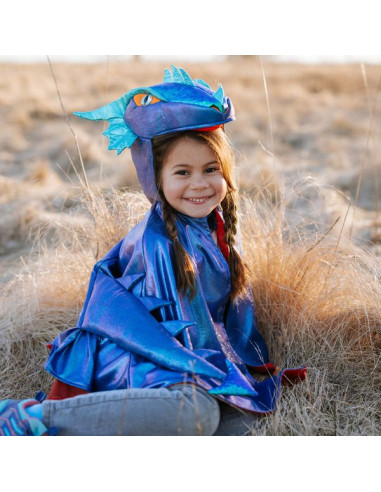 Cape de dragon bleu irisé 4-6 ans -... Cape de dragon bleu irisé 4-6 ans -...
