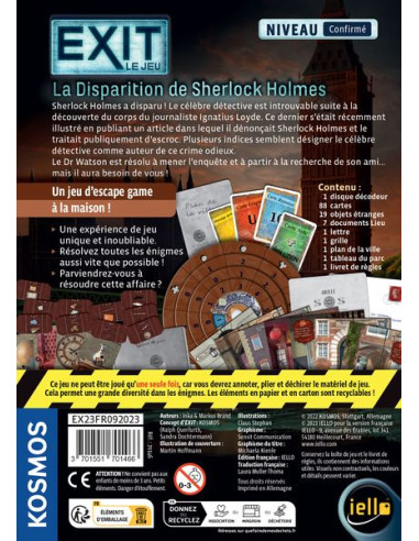 EXIT La Disparition de Sherlock Holmes EXIT La Disparition de Sherlock Holmes