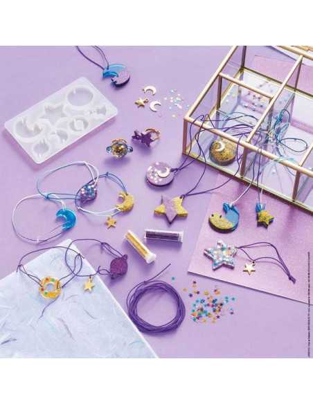 Cadeaux fille 5 6 7 8 9 10 11 12 ans, bracelet fille, idées cadeaux ado,  kit créatif enfant, création bijoux parure, cadeau noel, cadeau  anniversaire (ensemble violet)
