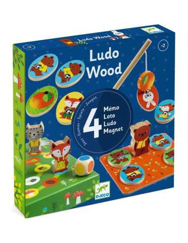 Coffret 4 jeux Ludo Wood - Djeco