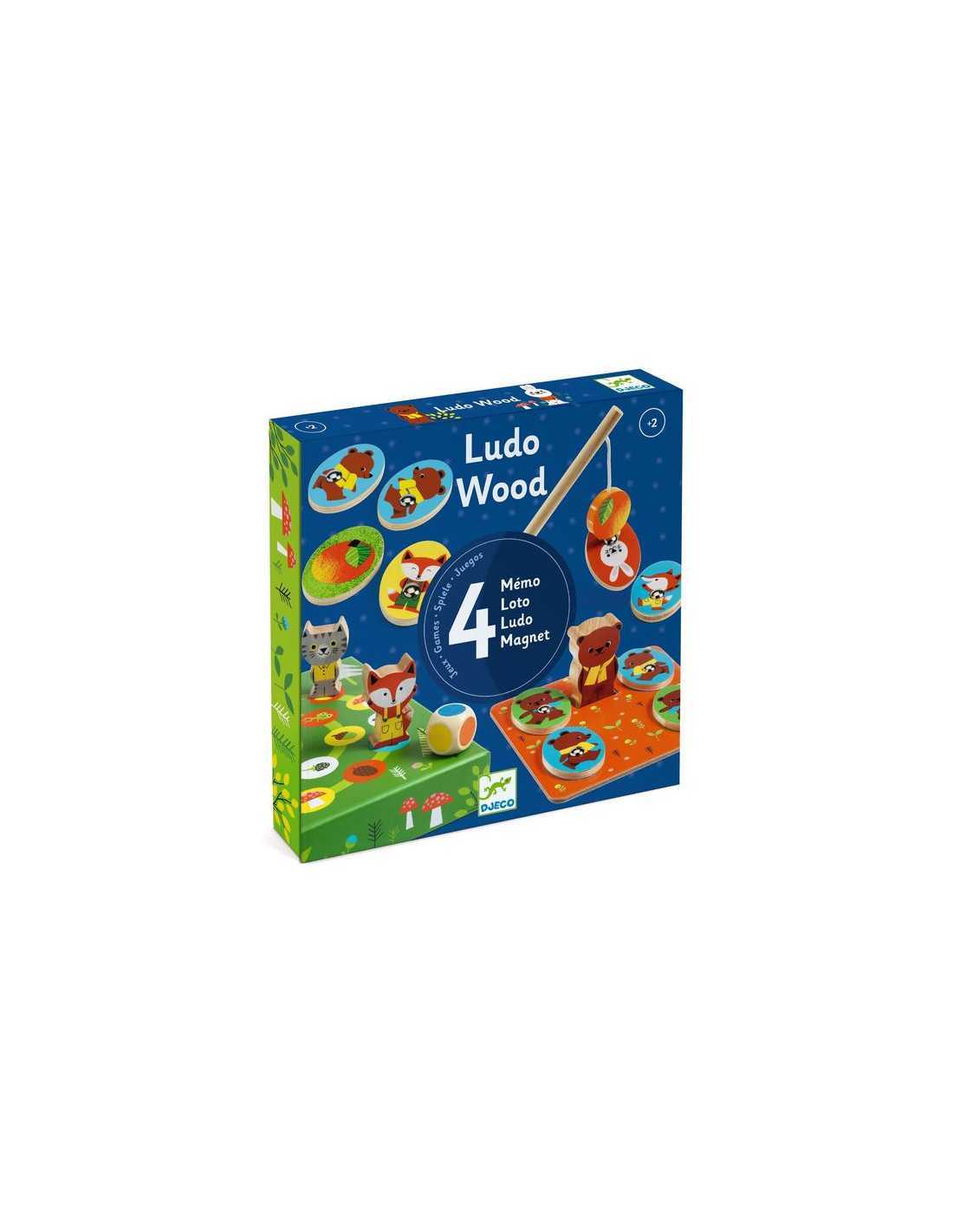 Coffret 4 jeux Ludo Wood - Un jeu - Djeco