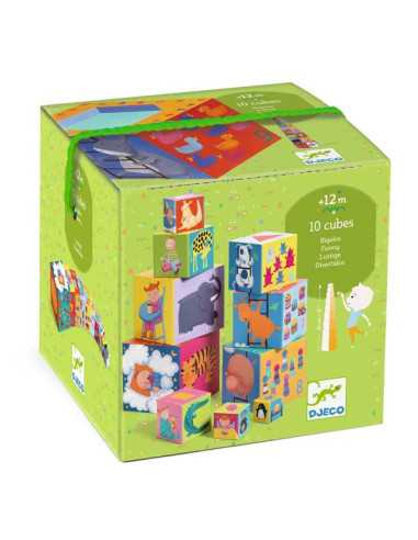 Cubes empiler rigolos jouet d veil enfant Djeco