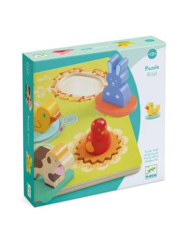 Puzzle Sonore En Bois - Wouaf Wouf - Jouets en bois - Djeco - FOX