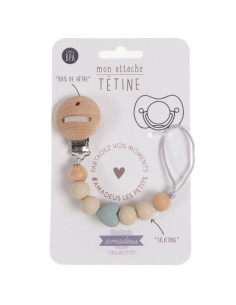 Attache tétine coeur sauge...