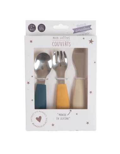 Coffret de 3 couverts en silicone -...