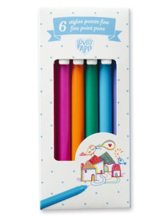 6 stylos gel pointe fine -...
