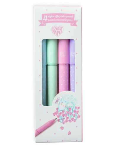 4 stylos effaçables pastel - Djeco