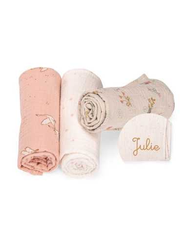 Set de 3 langes imprimés La petite... Set de 3 langes imprimés La petite...