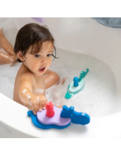 Jouet de bain pour bébé, Jouets de bain pour bébé enfant 1 2 3 ans, jouets  flottants pour animaux de 3 pièces, jeu d'eau de jouet de piscine, jouets  de douche pour