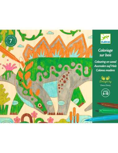 Coloriage sur bois Dino world - Djeco Coloriage sur bois Dino world - Djeco