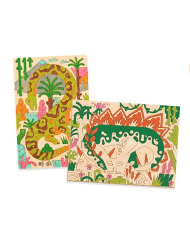 Coloriage sur bois Dino world - Djeco Coloriage sur bois Dino world - Djeco