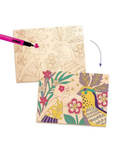 Coloriage sur bois Sweet girls - Djeco Coloriage sur bois Sweet girls - Djeco