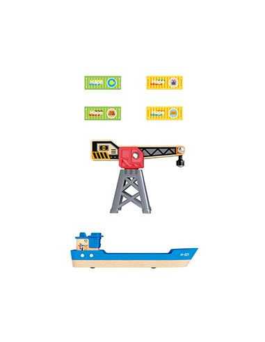 Bateau cargo et grue - Hape Bateau cargo et grue - Hape