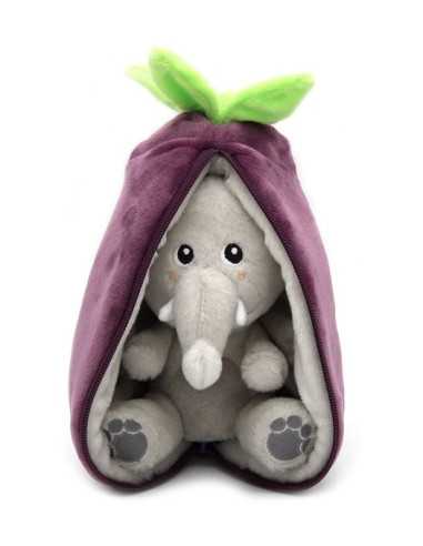 Peluche Velvet l'éléphant aubergine -...