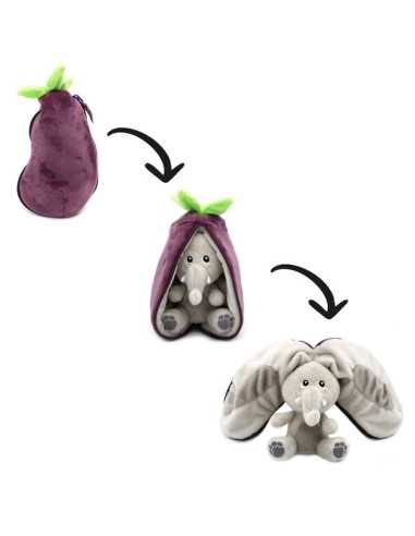 Peluche Velvet l'éléphant aubergine -... Peluche Velvet l'éléphant aubergine -...
