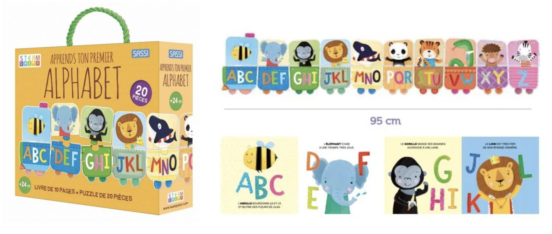 Livre et puzzle Apprends ton premier alphabet - Sassi