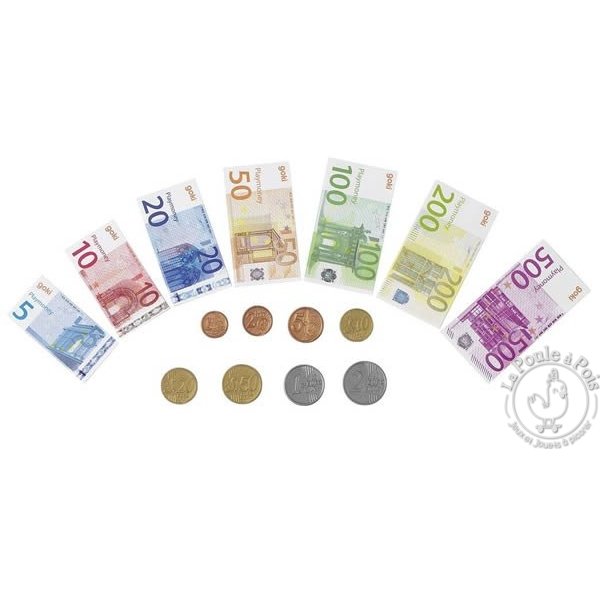 Pièces et billets pour jouer marchande enfant